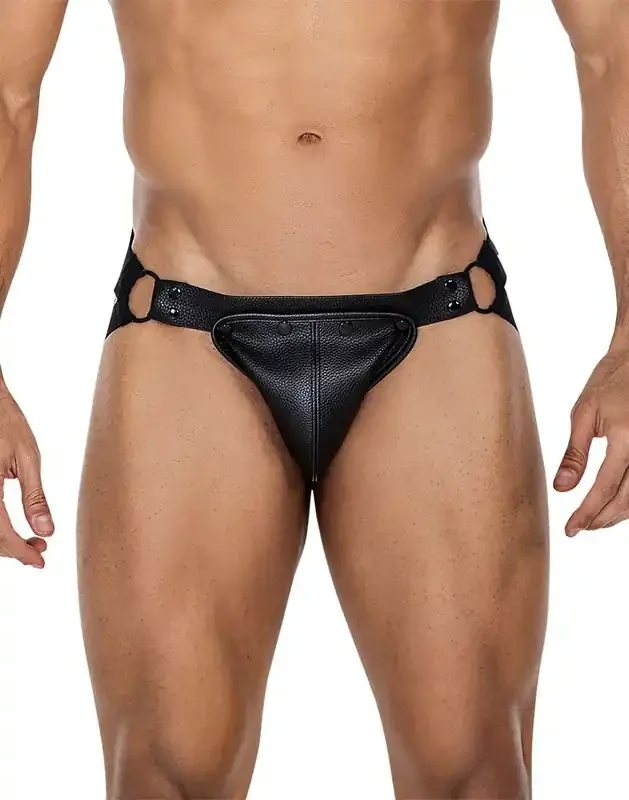 Schwarzer Druckknopf-Jockstrap