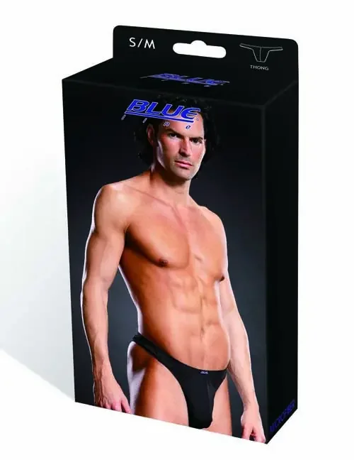 Schwarzer Rio String Tanga aus Microfaser