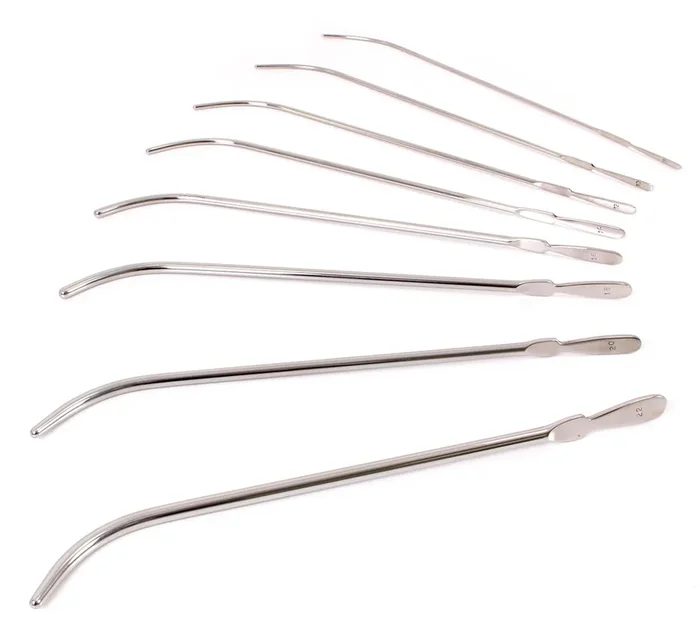 Set aus 8 gebogenen Van Buren-Urethra-Stäben 22cm – Durchmesser 3 bis 7mm