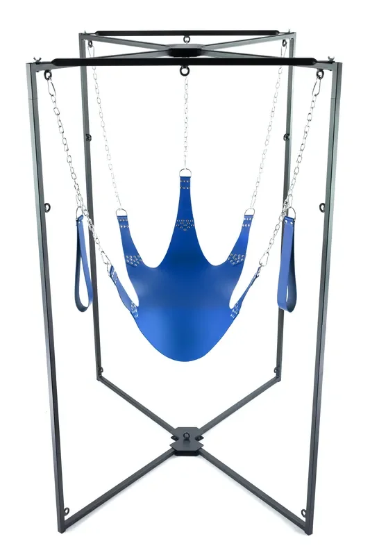 Set Sling Leder 5 Punkte Blau Schwarze Armatur