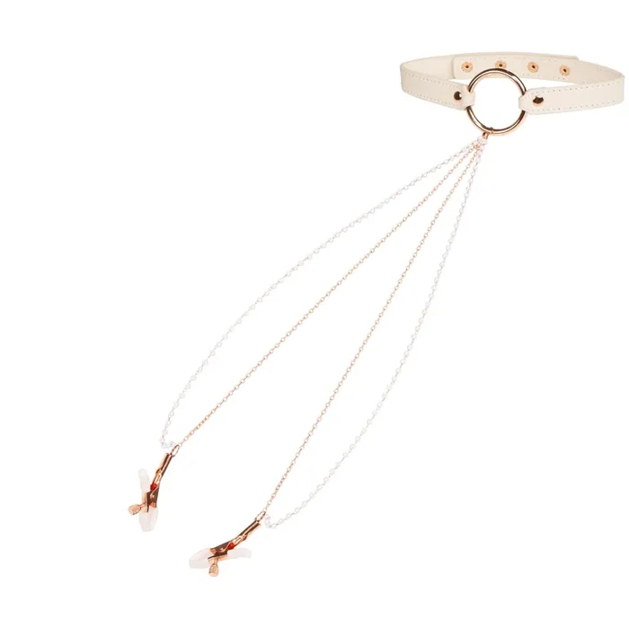 Sex & Mischief Peaches ‘n CreaMe Halsband mit Nippelklammern