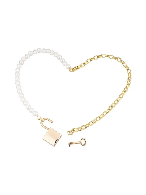 Sex & Mischief Pearl Day Collar Halskette, gold/weiß
