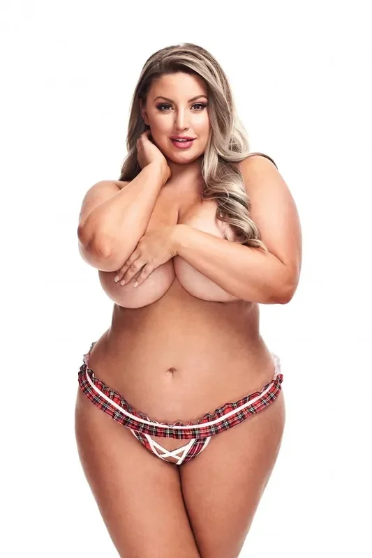 Sexy Schulmädchen-Tanga ouvert – Rot