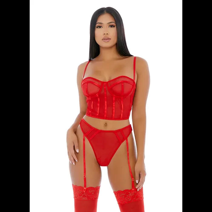 Sheer Intimacy – Mesh Bustier Set – L