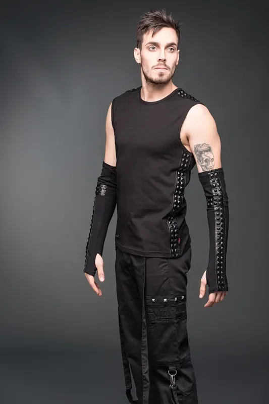 Shirt mit Lederimitatapplikationen für Herren