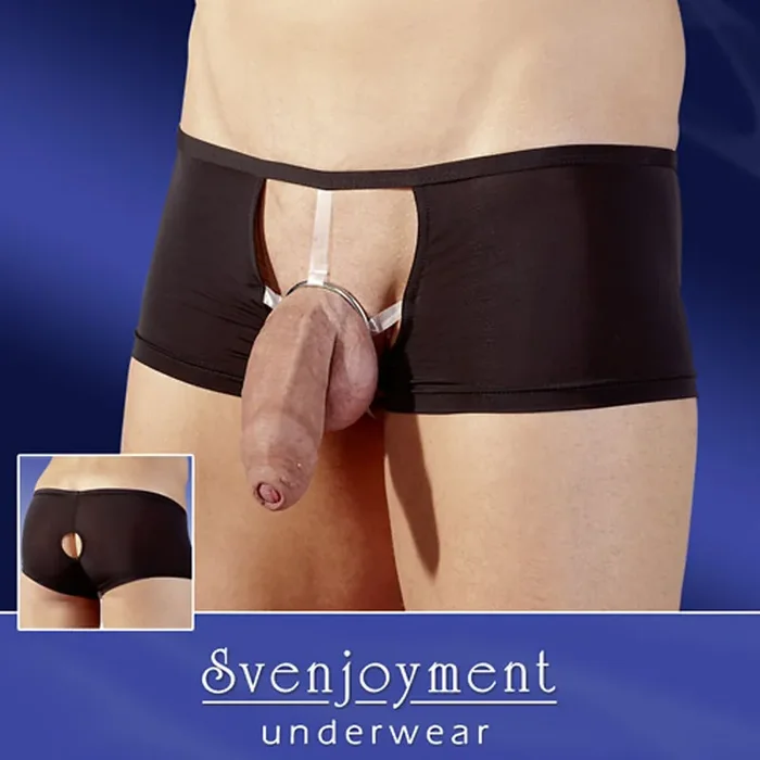 Short mit Penisring in Schwarz