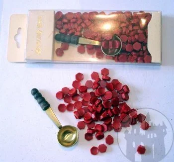 Siegelwachs rot mit Schmelzlöffelchen