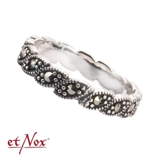 Silberring „Marcasite Leaves“