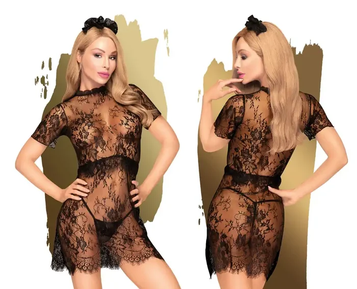 Spitzenminikleid Blütenspitze Dessous