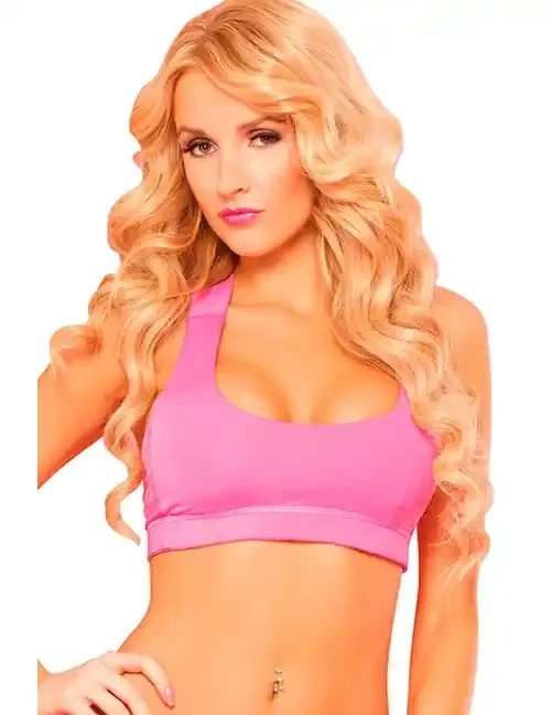 Sport BH in pink mit breiten Trägern