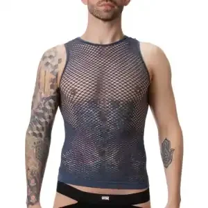 Stefano Netz-Tanktop Navy – S/M & L/XL