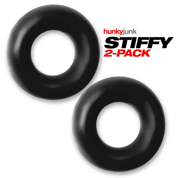 Stiffy – 2-pack No-Roll Cockrings – Tar Ice