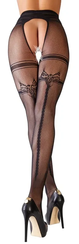 Straps Strumpfhose schwarz ouvert