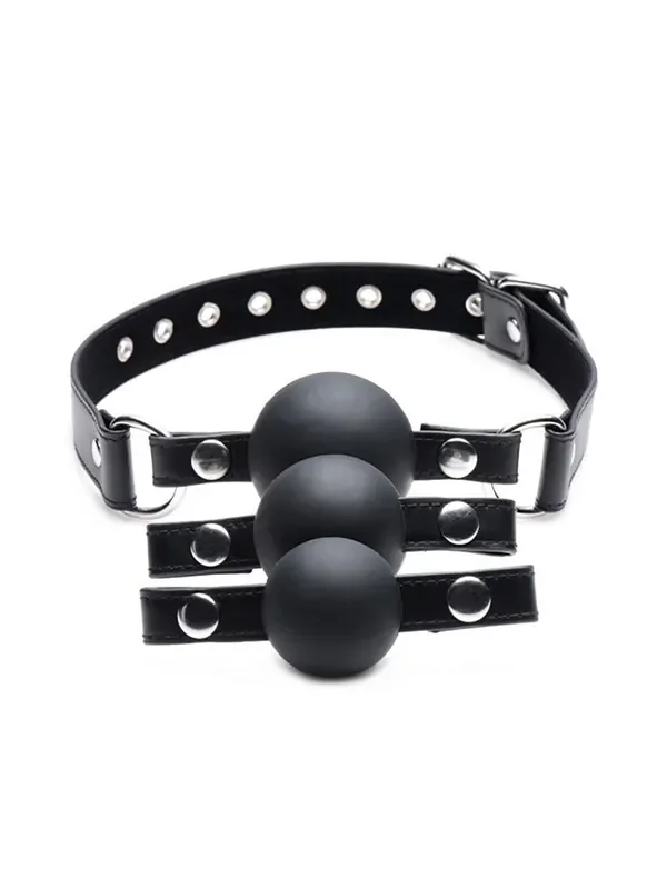Strict Gag-Ball Knebelball-Set 4-teilig, schwarz