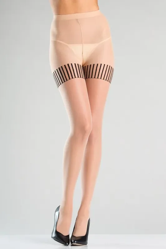 Strumpfhose mit gestreiften Strumpfmuster