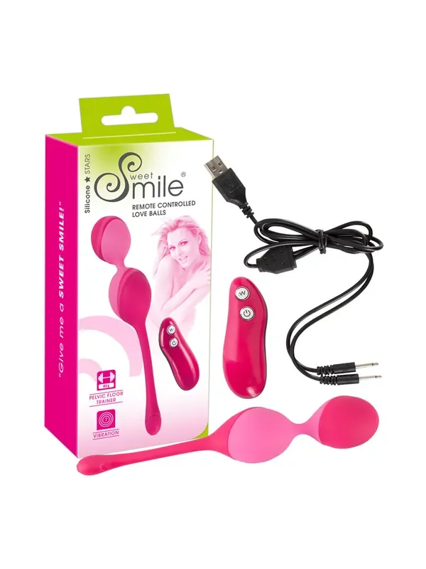 Sweet Smile Loveballs Vibro-Liebeskugeln mit Fernbedienung, rot/rosa