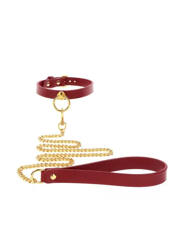 TABOOM Bondage O-Collar and Leash Halsband-Leine-Set, rot