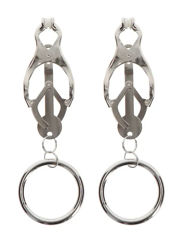 TABOOM Butterfly Clamps with Rings Nippelklemmen, silber