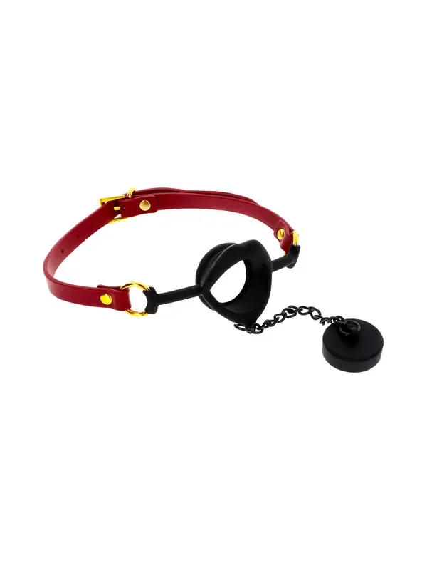 TABOOM Kinky Gag with Plug Mundknebel mit Stöpsel, rot/schwarz