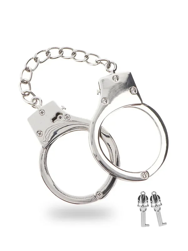 TABOOM Silver plaited BDSM Handcuffs Handschellen, silber