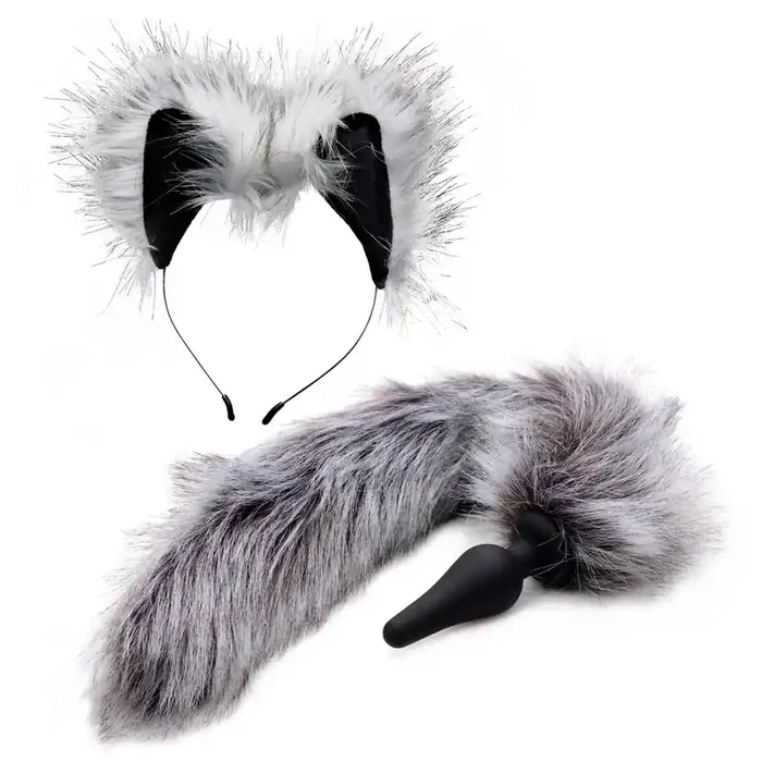 Tailz Grey Wolf Analplug mit Schwanz und Ohren