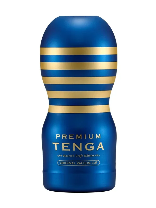 Tenga Premium Original Vacuum: Masturbator, blau/gold