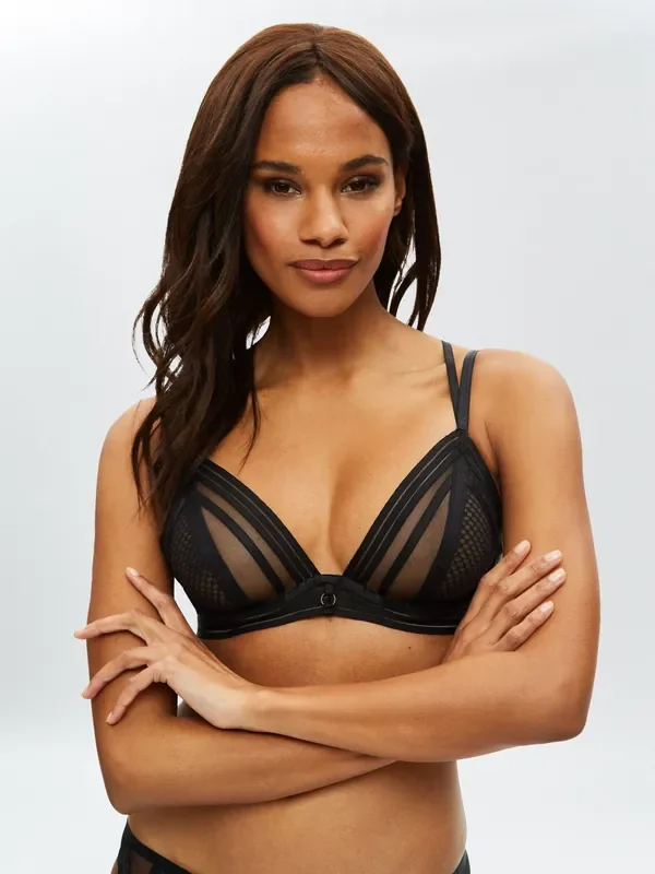 „The Admiral“ Bügel-Plunge-Bra – Schwarz