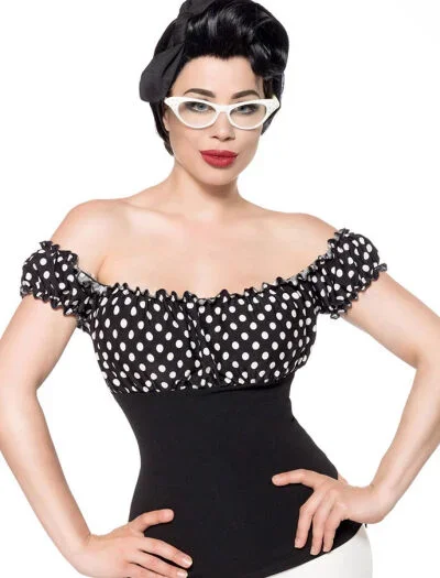 Top Carmen Schwarz/Weiss Dots