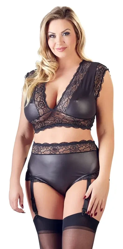 Top und Straps-Slip schwarz