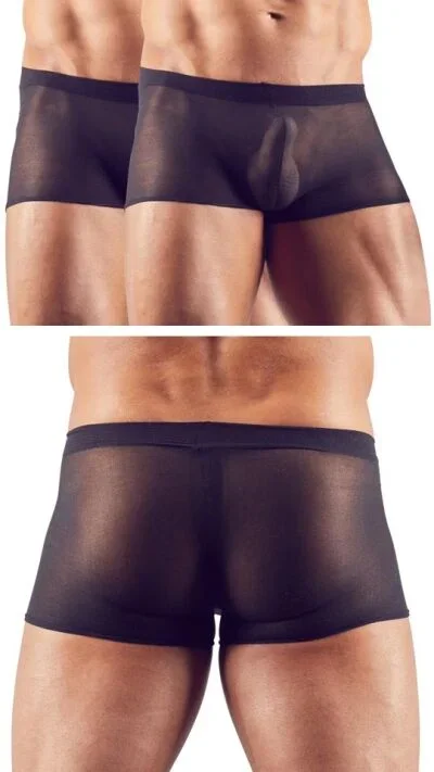 Transparent-Pants im 2er-Pack Schwarz