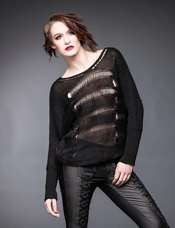 Transparenter, gestreifter Pullover