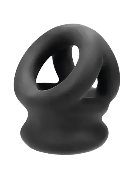 Tri-Squeeze Ballsling Penis- und Hodenring, schwarz