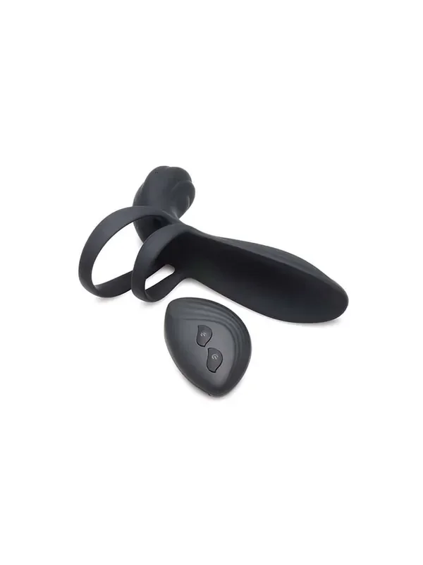 Trinity Vibes 10X Vibrating Girth Enhancer RC Vibro-Penisvergrößerung, schwarz