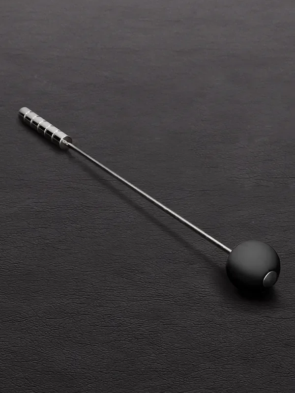 Triune Butt Bruiser Crop Edelstahl-Gerte mit Silikonspitze, schwarz