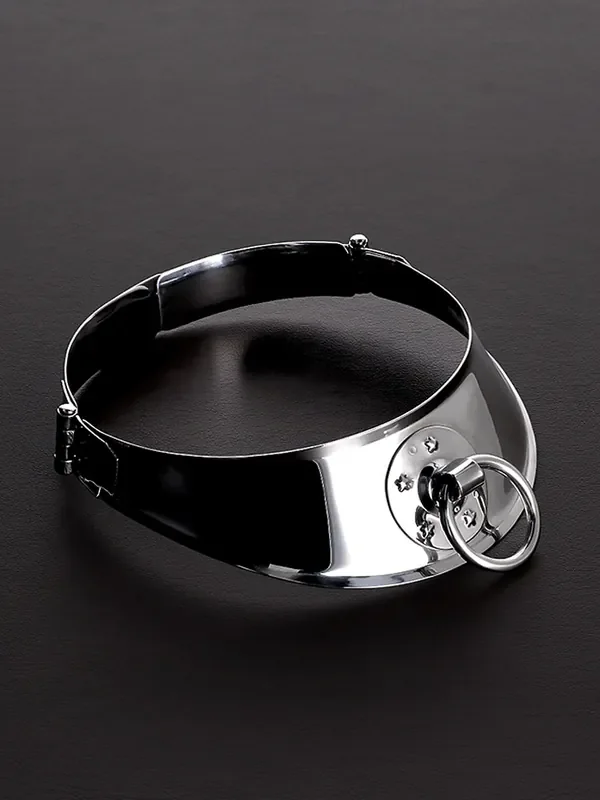 Triune Locking Men‘s Collar with Ring Edelstahl-Halsfessel