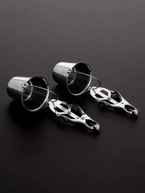 Triune Nipple Clamps with Buckets Edelstahl-Nippelklemmen