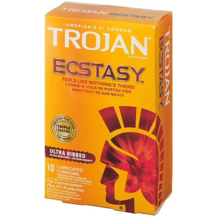 Trojan Ecstasy Ultra Gerippte Kondome 10 Stück