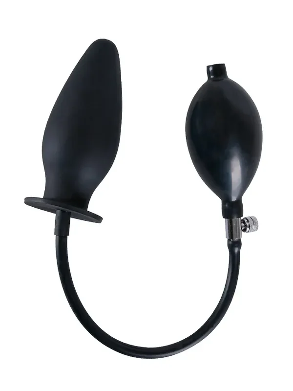 True Black Large Analplug mit Pumpe, schwarz