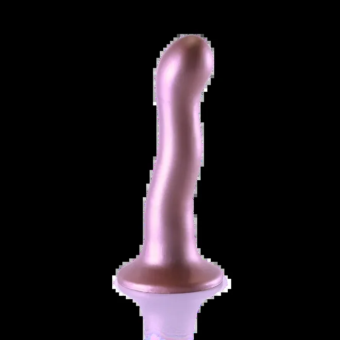 Ultra Soft Silicone Curvy G-Spot Dildo – 7‘‘ / 17 cm – Rose Gold