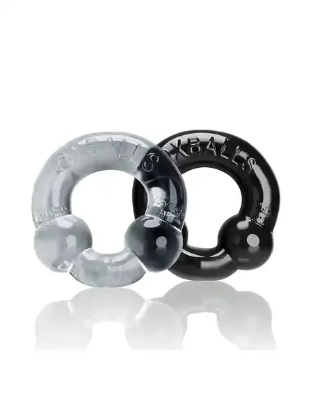 Ultraballs 2er Set Penisringe, schwarz/transparent