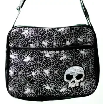 Umhängetasche ‘Spiders & Skulls‘