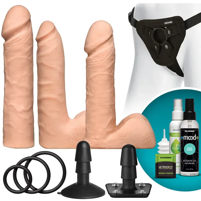 Vac-U-Lock Dual Density Strap-On Ultraskyn Set 17 cm