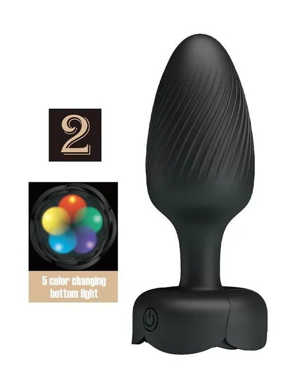 Varian – Analplug mit Farbwechsel-Licht – Schwarz