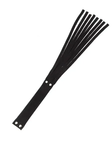Velourleder-Striemenpeitsche, schwarz