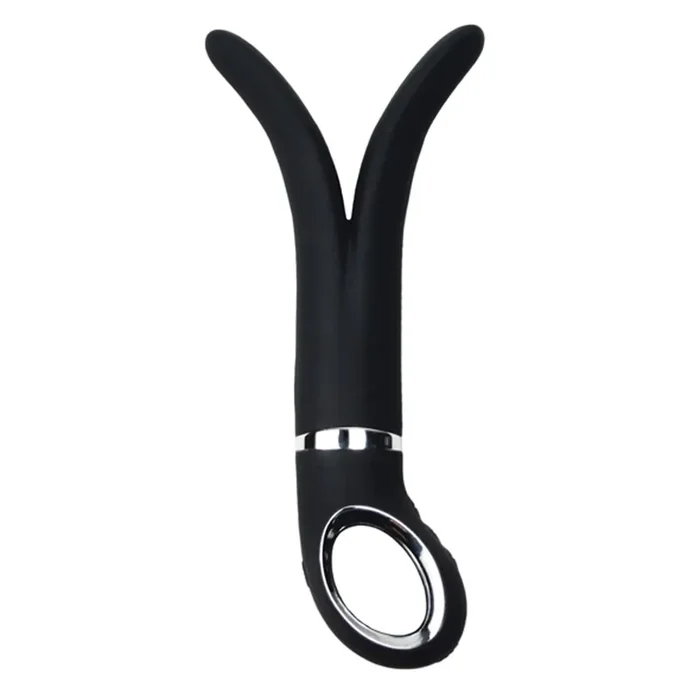 Vibrator in Schwarz mit 2 Enden aus Silikon