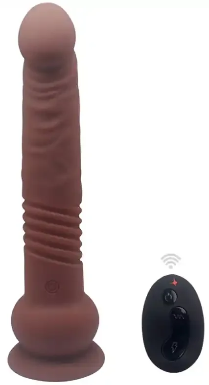 Vibrierender Dildo The Commander 19 x 3.7cm Braun