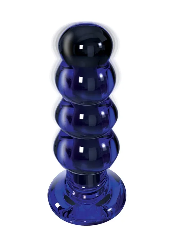 Vibrierender Glas-Analplug geperlt