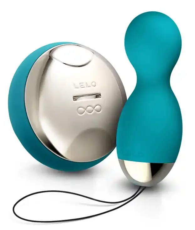 Vibrierender Vaginalball Hula Beads Ozeanblau