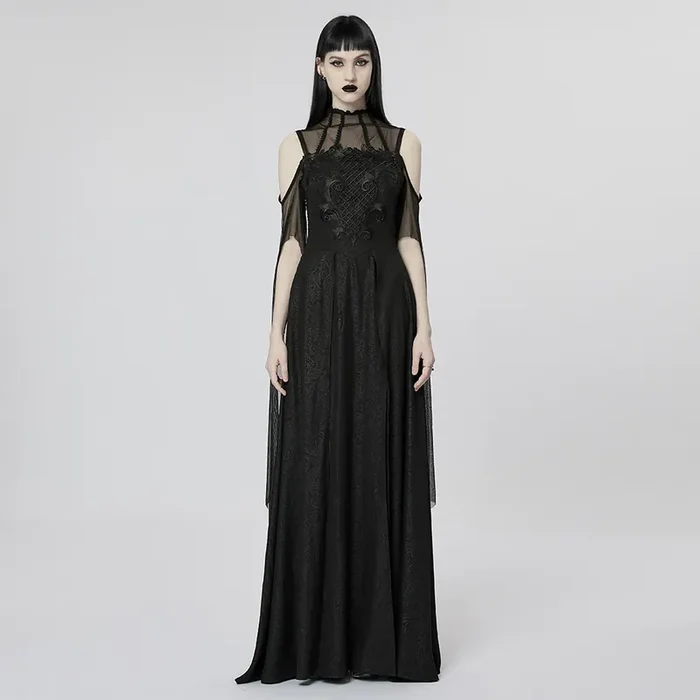Victorian Gothic Kleid mit verführerischen Cold-Shoulder-Ausschnitten