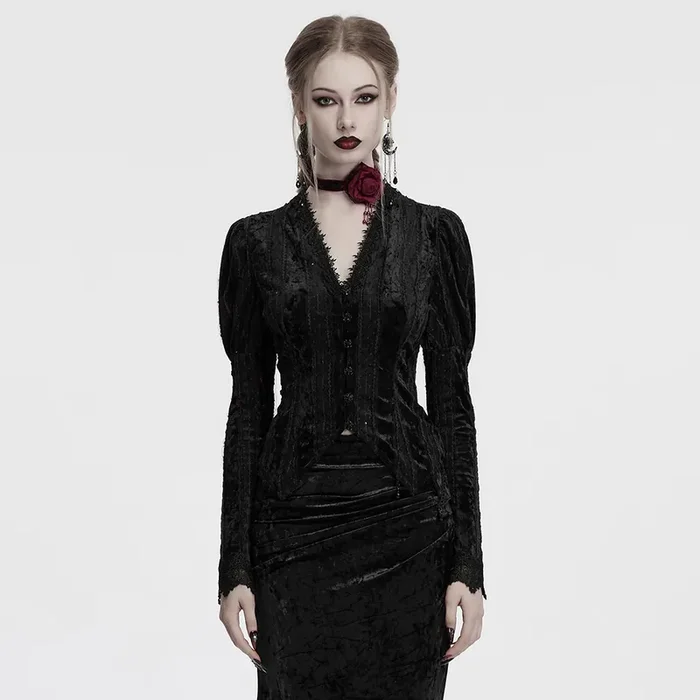 Victorian Gothic Samtbluse